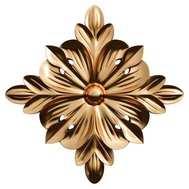 Set of gold ornament. Isolated over white background - Φωτογραφία, εικόνα