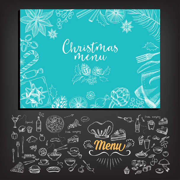 christmas restaurant menu - Vettoriali, immagini