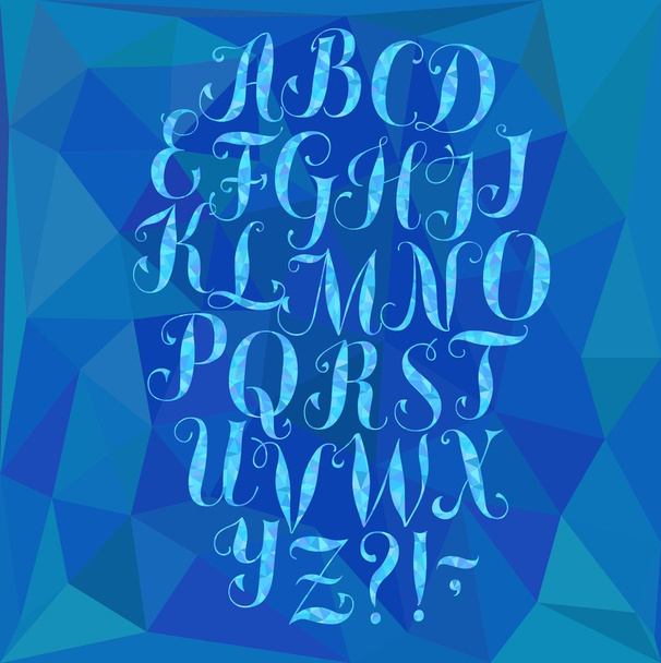 Calligraphy winter vector font - Вектор, зображення