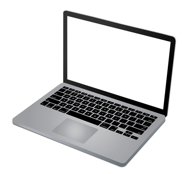 Top view of modern laptop - Vector, Image