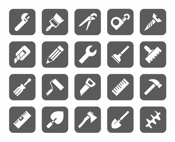 Tools, icons, monochromatic, gray. - Vector, afbeelding