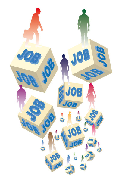 nezaměstnanost a zaměstnanost - Vektor, obrázek