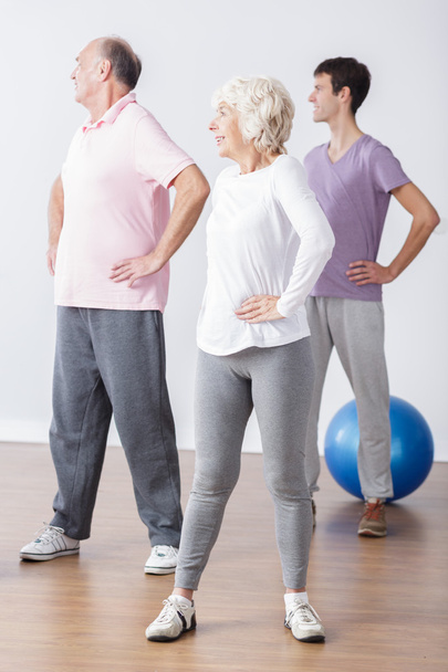 Seniors in sportswear doing workout - Foto, Bild