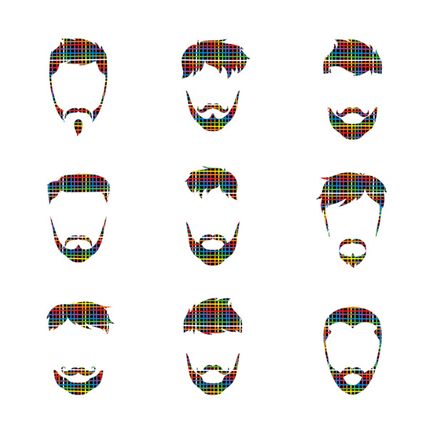 Conjunto de caras masculinas Hipster
 - Vector, imagen