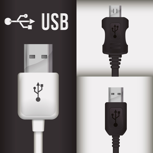 USB simgesi tasarım - Vektör, Görsel