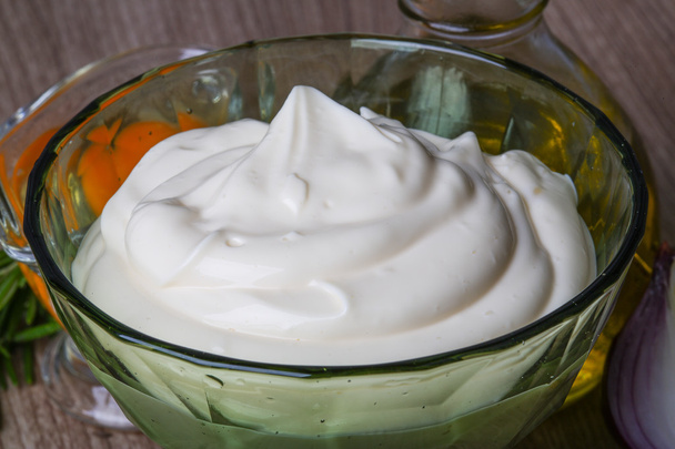 Mayonnaise sauce in bowl - Photo, Image