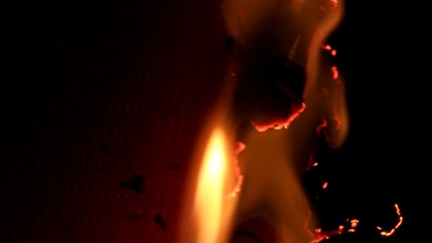 Burning paper, close up. - Materiał filmowy, wideo