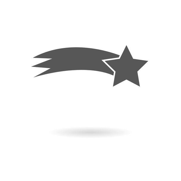Ciemno Szara ikona kometa (shooting star) na białym tle z sh - Wektor, obraz
