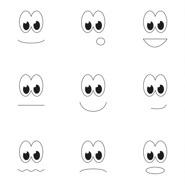Zestaw do postaci z kreskówek - 9 różnych emocji - Wektor, obraz