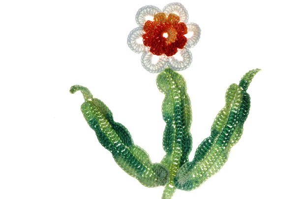 Crocheted applique of flowers - Fotoğraf, Görsel