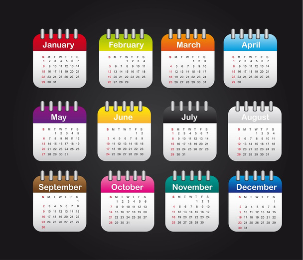 calendario de meses
 - Vector, imagen