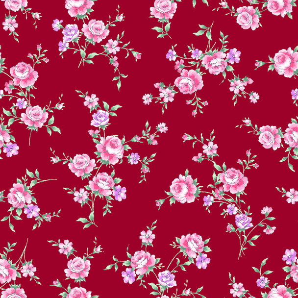 Rose illustration pattern - Foto, Imagen