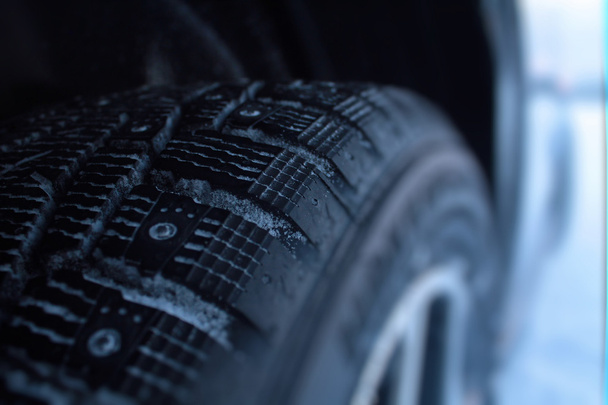 Studded snow tire protector closeup - Photo, Image