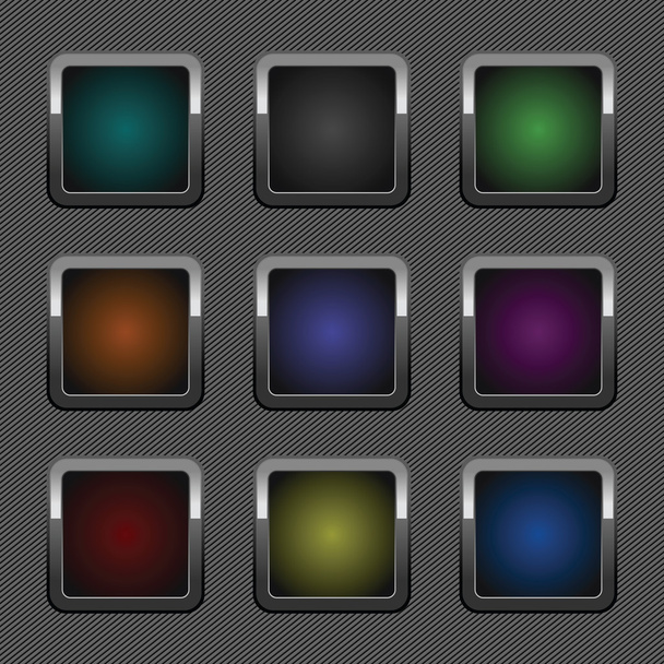 Set chrome color web button - Vektor, obrázek
