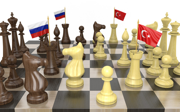 Russia and Turkey foreign policy strategy and power struggle - Photo, Image