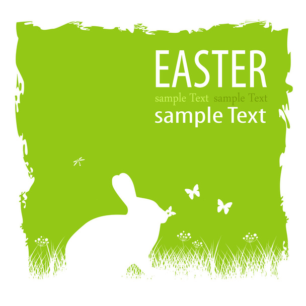 Easter Bunny with butterfly - Vetor, Imagem