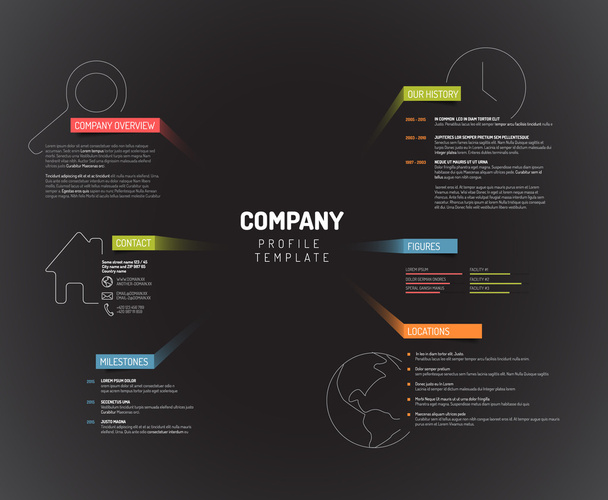 Plantilla de diseño infografía de la empresa
 - Vector, Imagen