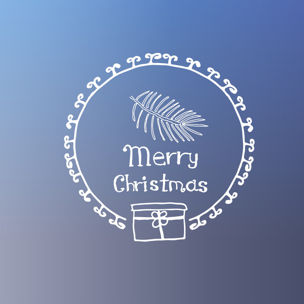borové větve bílé ikona Doodle Vánoce - Vektor, obrázek