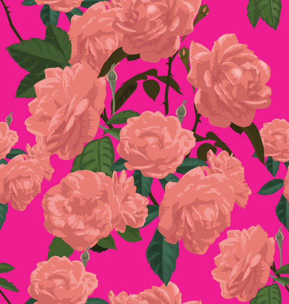 rose seamless pattern - Vector, Imagen