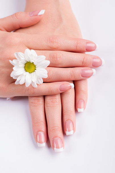 Relaxing manicure with flower. - Photo, Image