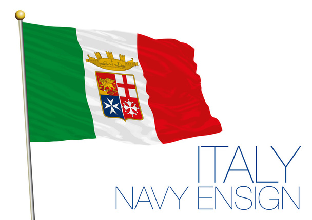 italia bandera de la marina aislada sobre el fondo blanco
 - Vector, Imagen