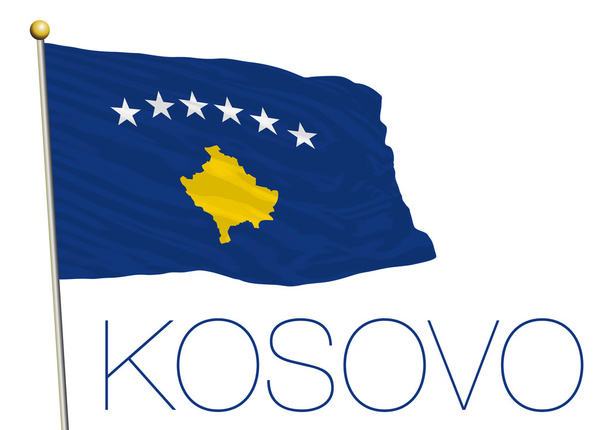 Beyaz arka plan üzerinde izole Kosova bayrağı - Vektör, Görsel