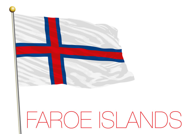 Φερόε νησί σημαία που απομονώνονται σε λευκό φόντο - Διάνυσμα, εικόνα