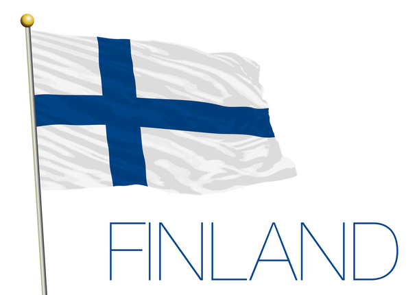 bandeira da Finlândia isolada no fundo branco
 - Vetor, Imagem