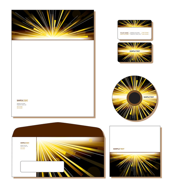 Corporate Identity Template Vector - letterhead, bus. and gift cards, cd. - Vektör, Görsel