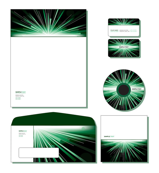 Corporate Identity Template Vector - letterhead, bus. and gift cards, cd. - Vetor, Imagem