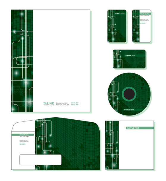 Corporate Identity Template Vector - letterhead, bus. and gift cards, cd. - Vector, Image