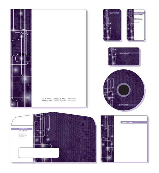 Corporate Identity Template Vector - letterhead, bus. and gift cards, cd. - Vektor, Bild