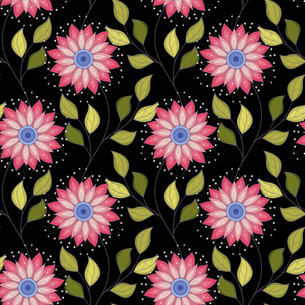 Seamless Floral Pattern - Wektor, obraz