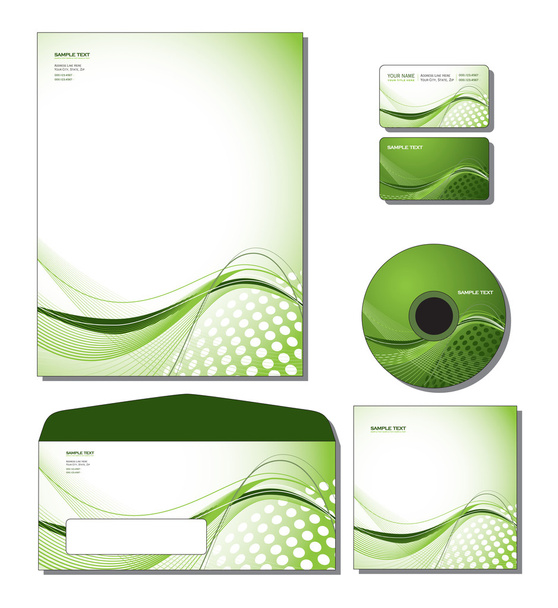 Corporate Identity Template Vector - letterhead, bus. and gift cards, cd. - Vettoriali, immagini