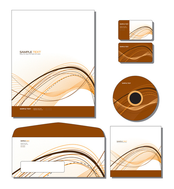 Corporate Identity Template Vector - letterhead, bus. and gift cards, cd. - Vector, imagen
