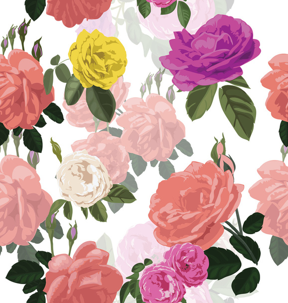 rose seamless pattern - Vetor, Imagem