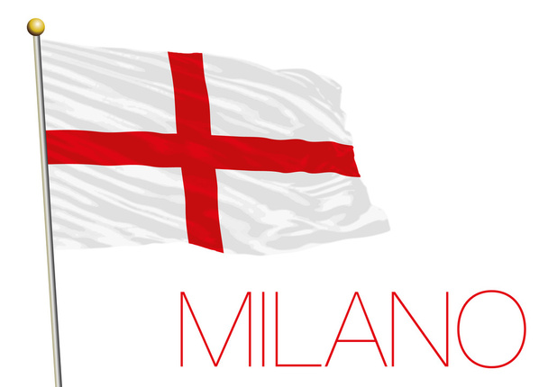 ミラノ市の旗、イタリア、ベクトル イラスト - ベクター画像