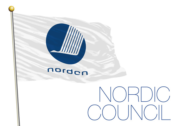 Organisation du Conseil nordique drapeau, illustration vectorielle
 - Vecteur, image
