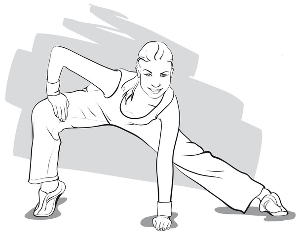 she goes in for sports, fitness - Vector, Image
