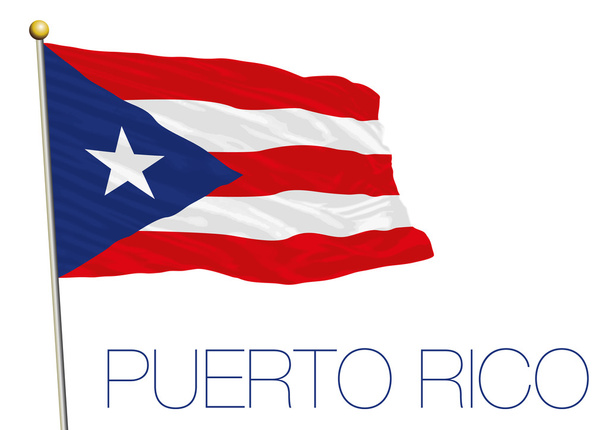 Flaga Portoryko na białym tle na białym tle - Wektor, obraz
