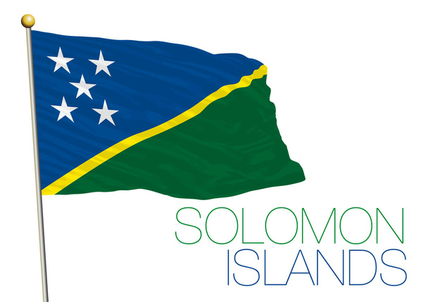 salomon islands flag isolated on the white background - Vector, Image