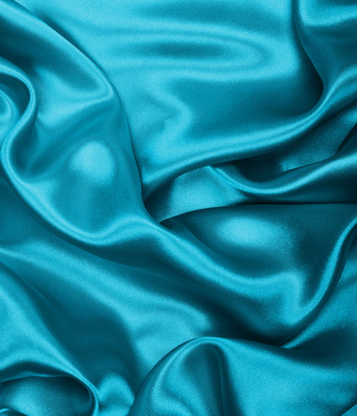 Smooth elegant blue silk or satin as background - Fotoğraf, Görsel