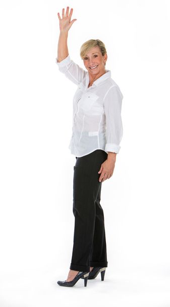 businesswoman with raised arm - Photo, Image