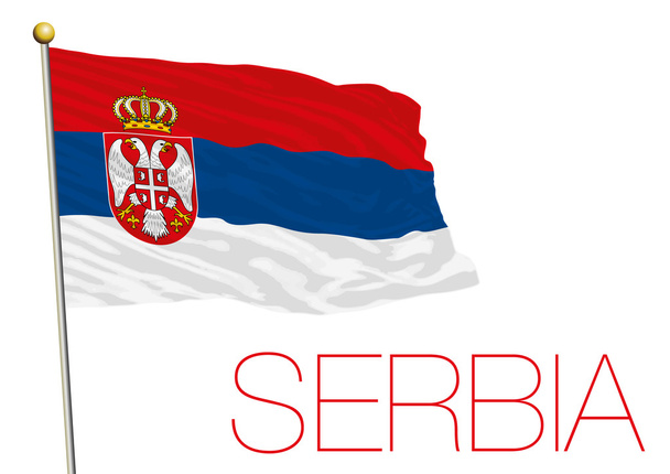 Serbienflagge isoliert auf weißem Hintergrund - Vektor, Bild