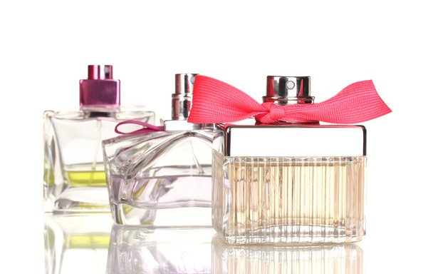 Three perfume bottle isolated on white - Фото, зображення