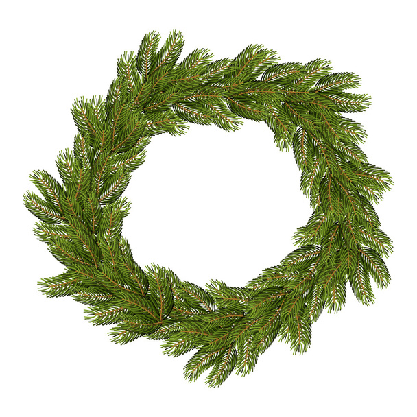 Christmas wreath. Traditional wreath from  branch of  tree for h - Vetor, Imagem