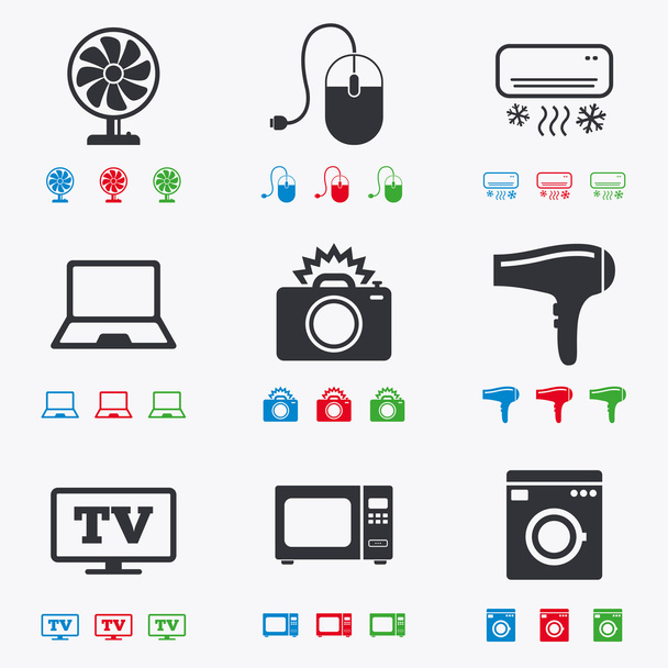 Home appliances, device icons. - Vektori, kuva