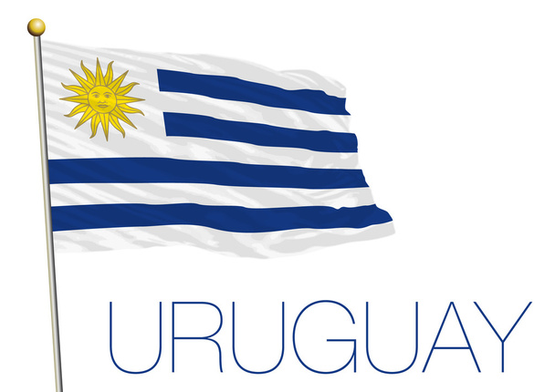 Державний прапор Уругваю, Південна Америка, ілюстрація. - Вектор, зображення