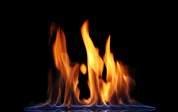 Beautiful fire on a black background - Photo, Image