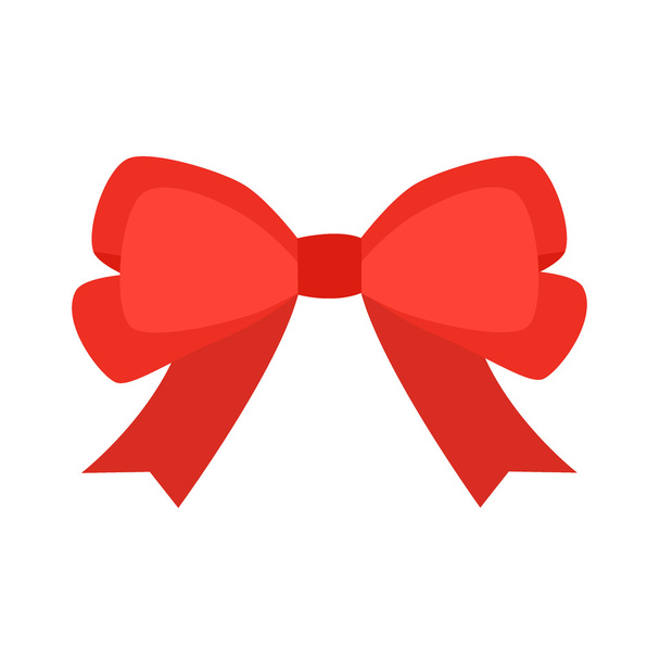 Red bow flat vector illustration - Vector, afbeelding
